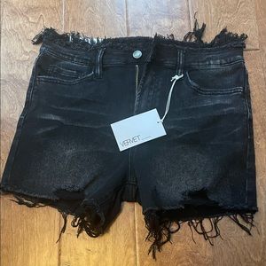 Black Distressed Cut Off Shorts